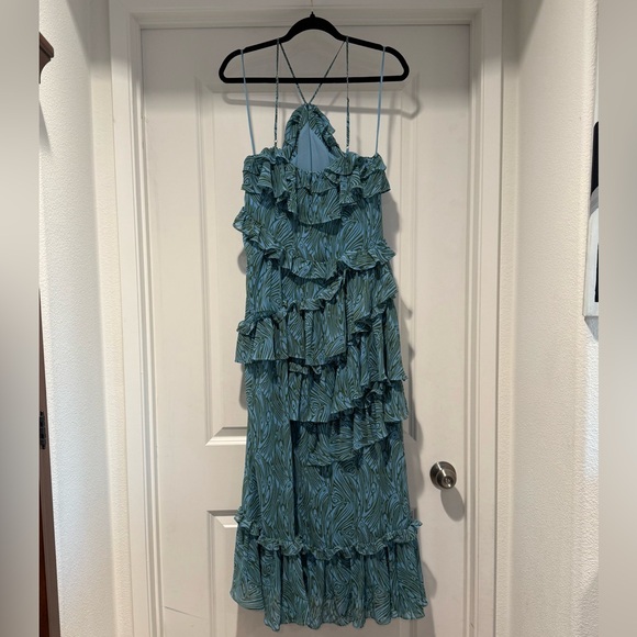 CINQ À SEPT Rayner Ruffle Midi Dress size 4 - Picture 6 of 9